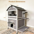 thumbnail image 4 of Outdoor Cat House Feral Cat Enclosure Weatherproof Kitty 2-Story Shelter with Escape Doors, 4 of 7