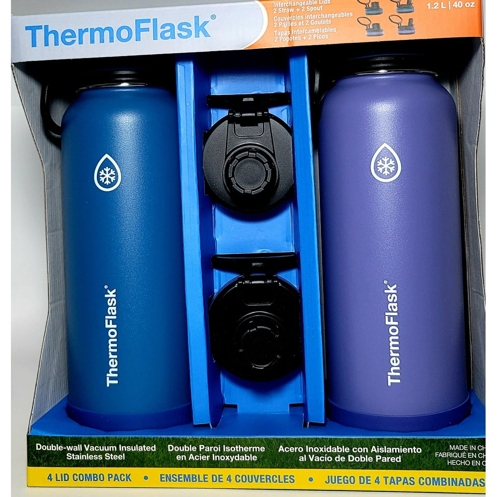 ThermoFlask 40 oz Insulated Stainless Steel Water Bottle, 2-pack Thermoflask 40 Oz Stainless Steel