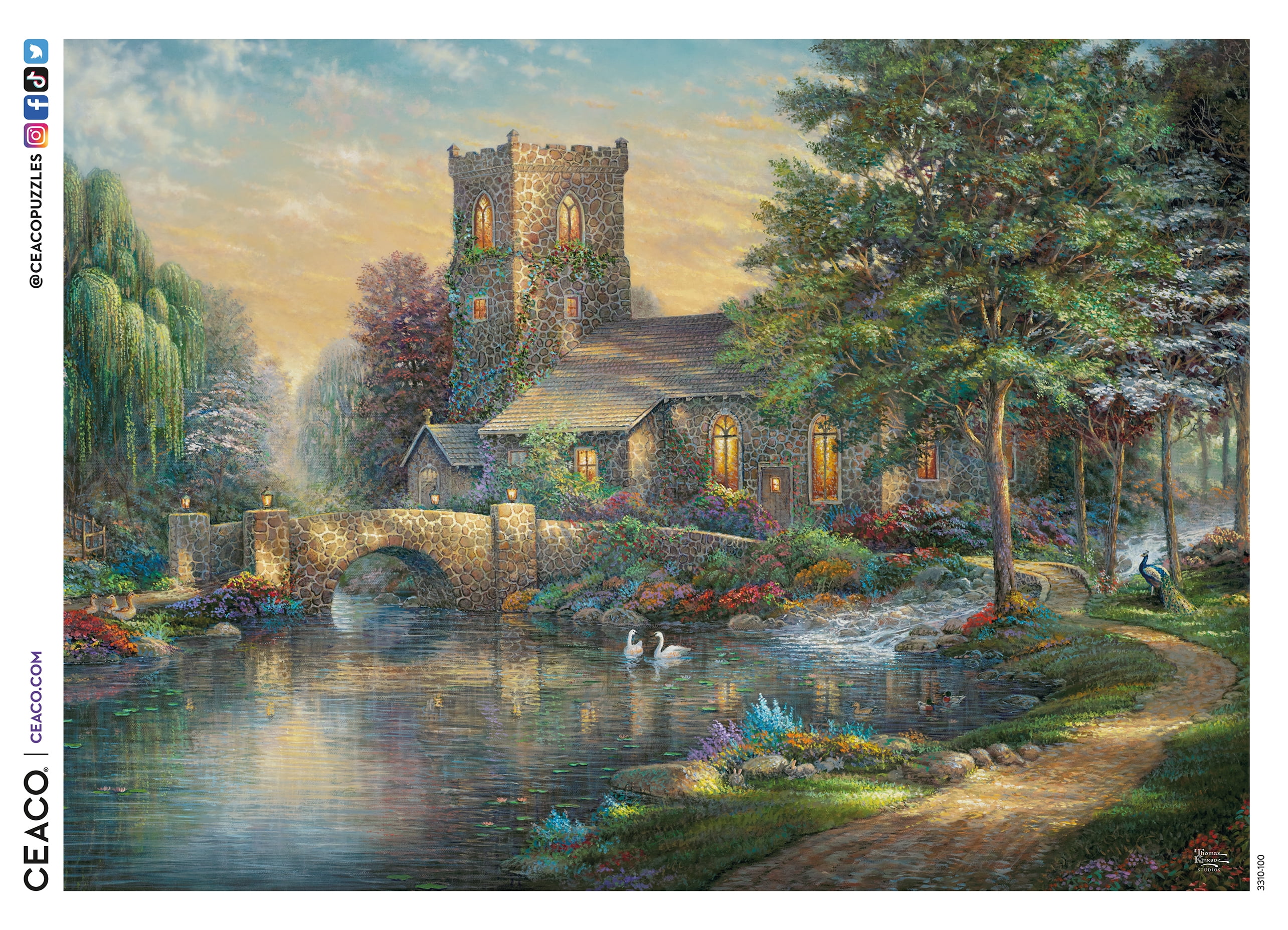 Ceaco 1000-Piece Thomas Kinkade Willow Wood Chapel Interlocking Jigsaw Puzzle