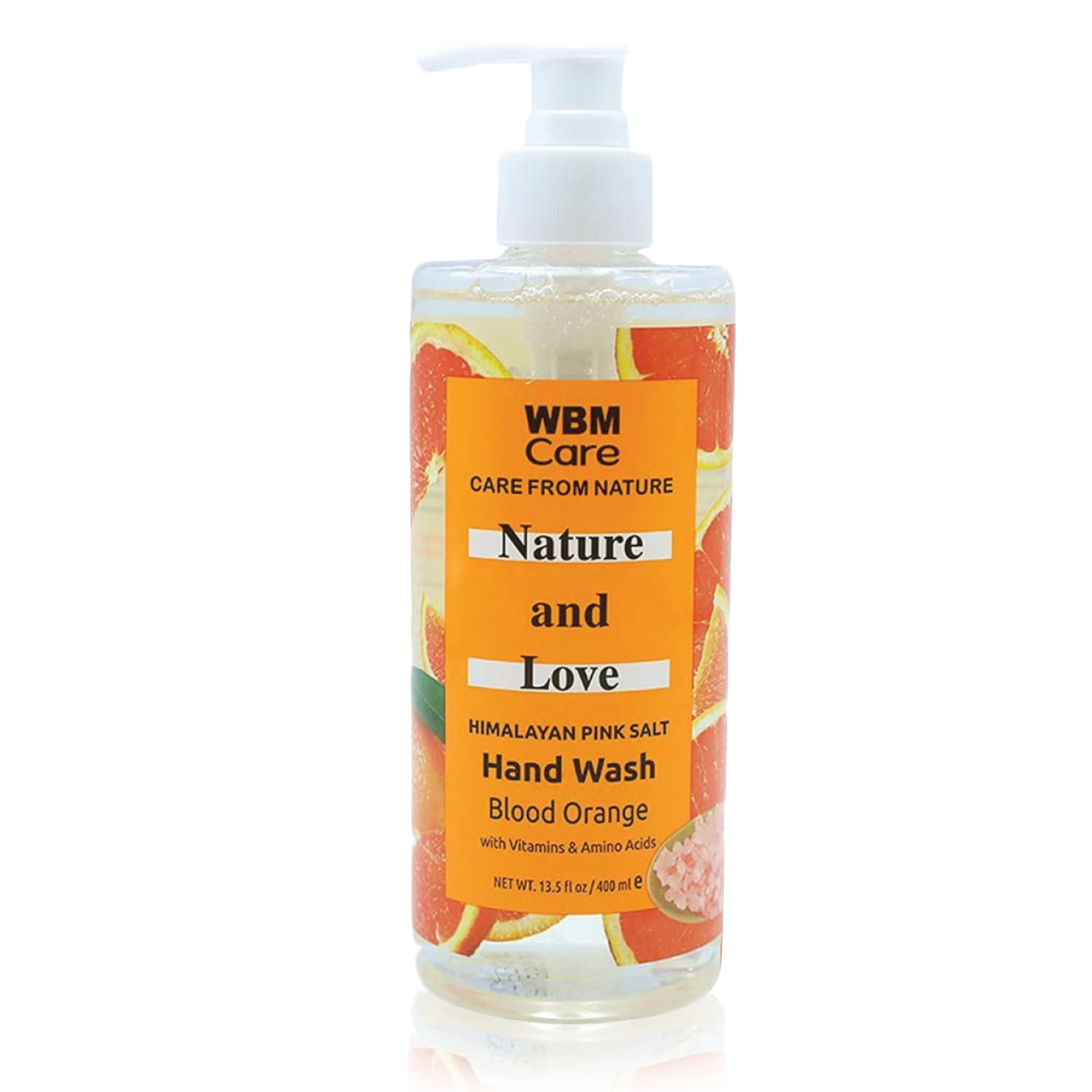 WBM Care Nature and Love Liquid Hand Soap with Blood Orange Scent Best Hand Soap for all Skin