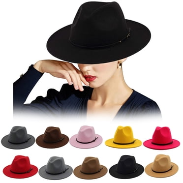 VW051 Wholesale Price Suede Fedora Hats Big Size Extra Wide Brim Fedora Panama H