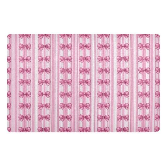 32x20 Inch Doormat Indoor Entrance Mat Entrance Welcome Mat Outdoor Mats for Front Door Pink Bows