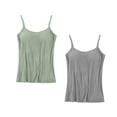 thumbnail image 3 of DJskiyers Women's Camisole Tops Cotton Basic Undershirts Adjustable Straps Tank Top Plus Size Fitted Camisoles Casual Pajamas, 3 of 4