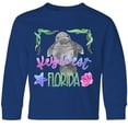 thumbnail image 3 of Inktastic Key West Florida Cute Swimming Manatee Long Sleeve Youth T-Shirt, 3 of 5