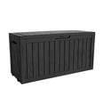 thumbnail image 7 of LAUSAINT HOME 75 Gallon Resin Deck Box, Package Delivery Box with Lockable Lid, Waterproof Outdoor Storage Box For Garden Tools, Patio Cushions, Black, 7 of 7