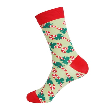 

TWZH Women Sinterklaas Candy Cane Graphic Print Soft 1 Pack Crew Socks