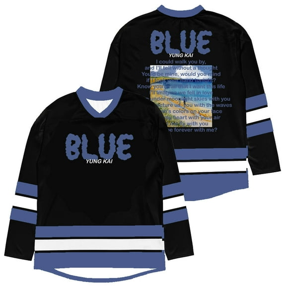 Yung Kai Merch Blue Jersey V-Neck Sweatshirts Cosplay Women Men Fashion Winter Long Sleeve Y2K Top