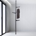 thumbnail image 1 of Pouseayar Adjustable Laundry Pole Clothes Drying Rack Coat Hanger for Bedroom ,Black, 1 of 8