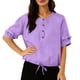 thumbnail image 2 of Camisetas de Manga Larga de Verano para las Mujeres Color Sólido Cuello Redondo Regular, Camisetas de Manga Corta de Verano para las Mujeres, 2 of 7