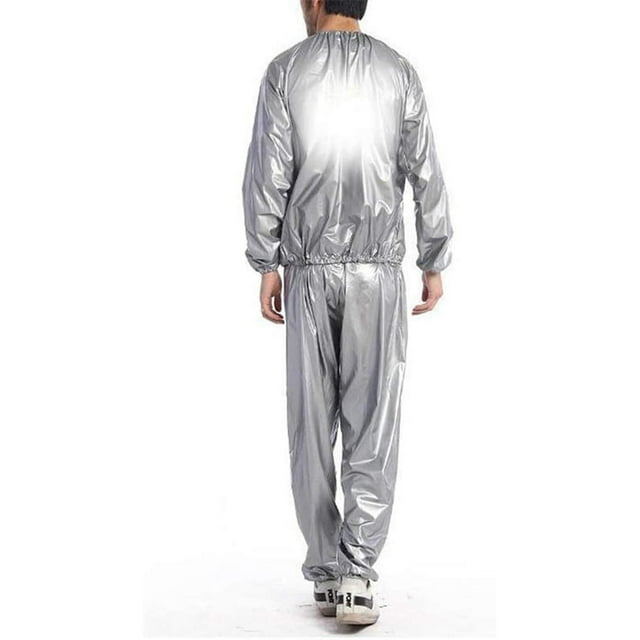 Baohd Ensemble de Sauna de Salon à Domicile, Veste de Sport Réutilisable Lavable en PVC Argent TTTG