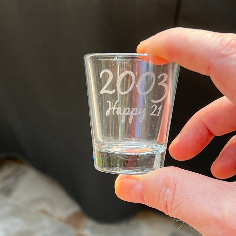2oz 2003 Happy 21 Shot Glass Birthday 2oz 2003 Happy 21 Shot Glass Birthday