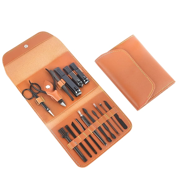 Nail Clippers Set, 16pcs/set Nail Cutter Set Makeup Beauty Tool Nail Clipper Set Folding Bag Stainless Steel Tool Finger Nail Clipper Kit