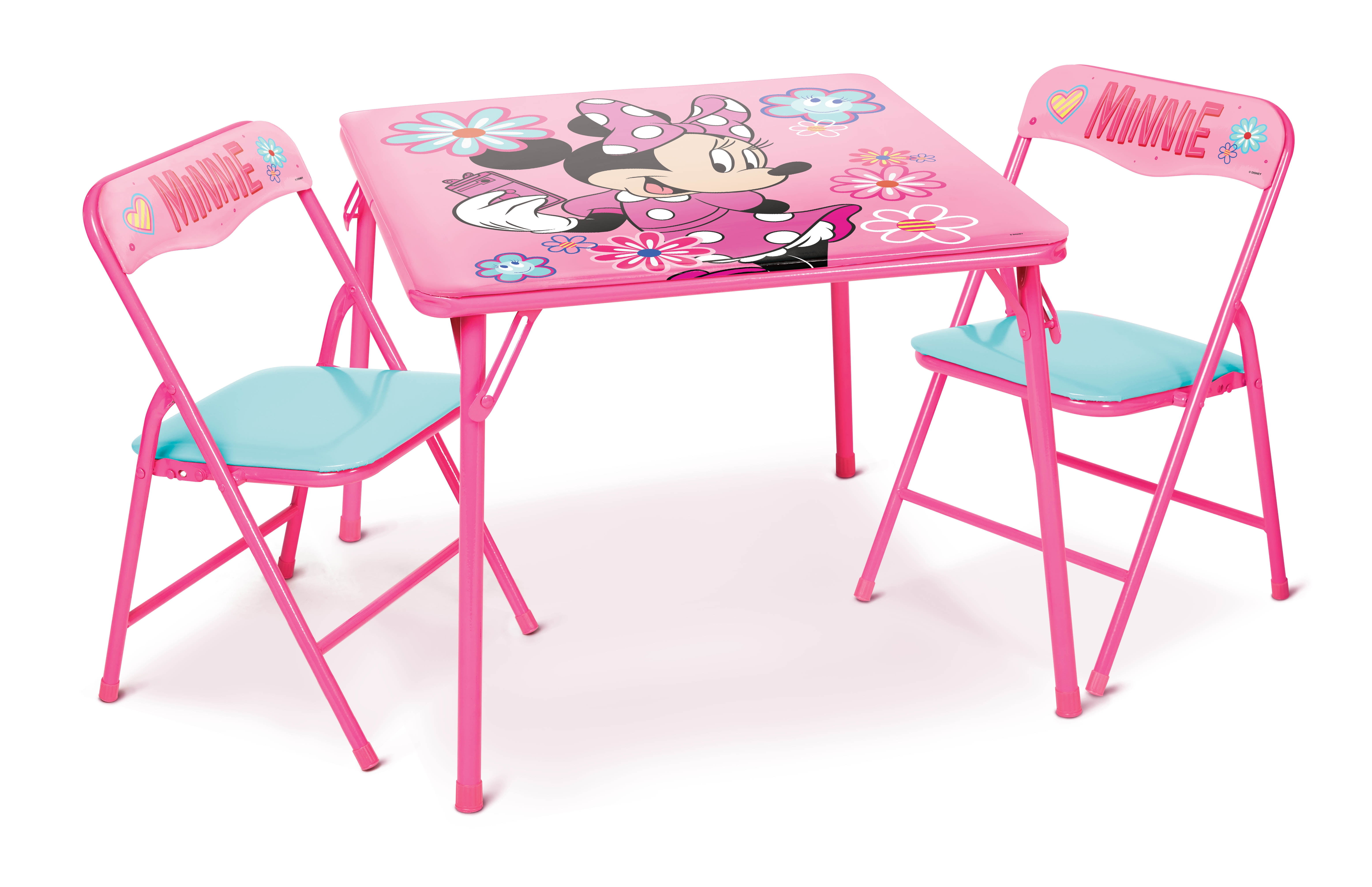 Minnie Mouse Activity Table Set Comes with One Table and Two Chairs