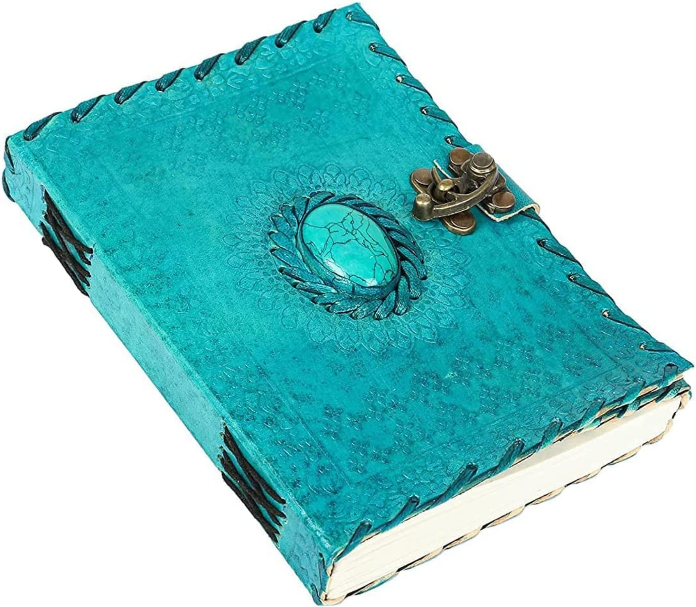 Leather Journals – Blank Spell Book of Shadows Journal with Lock Clasp Prop Vintage Notebook Journal Leather Bound Journal Witchcraft Wiccan Notebook Leather Sketchbook Drawing & Writing Book Diary - image 1 of 5