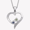 Personalized Planet Birthstone Sterling Silver Sister's Heart Pendant