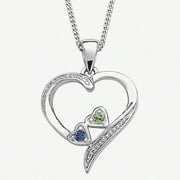 Personalized Planet Birthstone Sterling Silver Sister's Heart Pendant