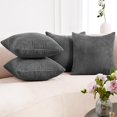 thumbnail image 1 of Deconovo Corduroy Fundas de cojines Juego de 4 – Machine Washable Home Decor for Sofa, Dormitorio | Dark Green, 12x20 Inch, 1 of 7