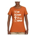 thumbnail image 2 of Eat Sleep Pray Repeat for Christians Faith | Womens Inspirational/Christian Graphic T-Shirt, Orange, Large, 2 of 3