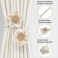 thumbnail image 4 of 2PCS Curtain Tie Backs for Curtain Drapes, Boho Farmhouse TieBacks for Curtains, Jute Rope with Flower, Natural Decor Shabby Chic Drapery Holder, 4 of 7