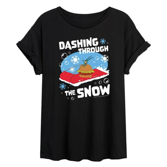 SpongeBob SquarePants - Dashing Through The Snow - Juniors Ideal Flowy Muscle T-Shirt