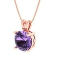 thumbnail image 2 of Clara Pucci 18K Rose Solid Hypoallergenic Gold 3Ct Alexandrite Round Brilliant Cut Solitaire Designer Necklace Pendant For June, 2 of 6
