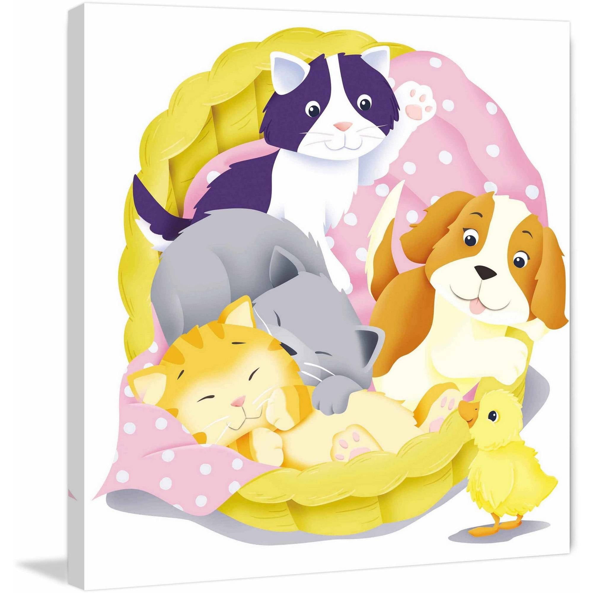 Marmont Hill 'Baby Animals' Painting Print on Wrapped Canvas