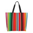 thumbnail image 1 of Disketp Mexican Serape Blanket Stripes Bolsa Tote Estampada para Mujer, Bolso de Hombro y de Mano para Compras y Viajes, 1 of 8