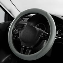 Auto Drive 1PC Leatherx Perforated Grey Steering Wheel Cover - Universal Fit, Assembled Product-24SWC180