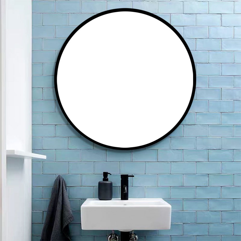Metal Black Round Mirror for Wall-Aluminum Alloy Entry OGCAU Black Round Mirrors for Wall Decor 32 Inch Circle Mirror Metal Round Wall Mirror for Bathroom Dining Room Living Room Crafts 