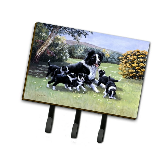 Border Collie Puppies with Momma Leash or Key Holder