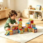 Funjoypals 6 IN 1 DIY Interlocking Block Building Sets for Kids, Educational STEM Construction Toys for Toddlers Boys Girls Ages 3+