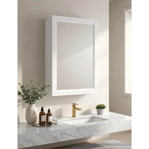 Resenkos Wall Mounted Adjustable Medicine Storage Mirror Cabinet, Wall Cabinet for Bathroom Laundry Room Kitchen