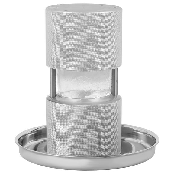 KFFKFF 2.4" Ice Ball Maker, Aluminum Alloy Ice Press Kit for 60mm Spheres, Includes Tongs and Drip Tray, Ideal for Whiskey, Cocktails, Bourbon, and Party Use, Silver