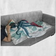 thumbnail image 6 of Ride the Wave Soft Flannel Fleece Throw Blanket, Surfer Octopus Having Fun Ocean Waves Underwater Fish Print, Cozy Plush for Indoor and Outdoor Use, 50" x 70", Petrol Blue Turquoise, by Ambesonne, 6 of 6