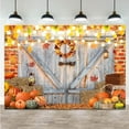 thumbnail image 5 of Fall Backdrop,Farmhouse Barn Door Autumn Backdrop Background,Thankgiving Harvest Pumpkin Thanksgiving Party Decor Banner Backdrop,Fall Theme Baby Shower Birthday Studio Photo Background 6X4FT, 5 of 5