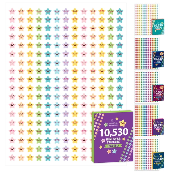 Adhesivo decorativo Mini Star Rewards Decorably con 10,530 pegatinas para niños