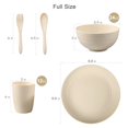 thumbnail image 4 of Loobuu Wheat Straw Dinnerware Sets (20PCS) - Lightweight & Unbreakable Dinnerware Set - Microwave Safe Plates Set  Bowls  Cups  Forks and Spoons  Service for 4  Great for Kids & Adult, 4 of 7
