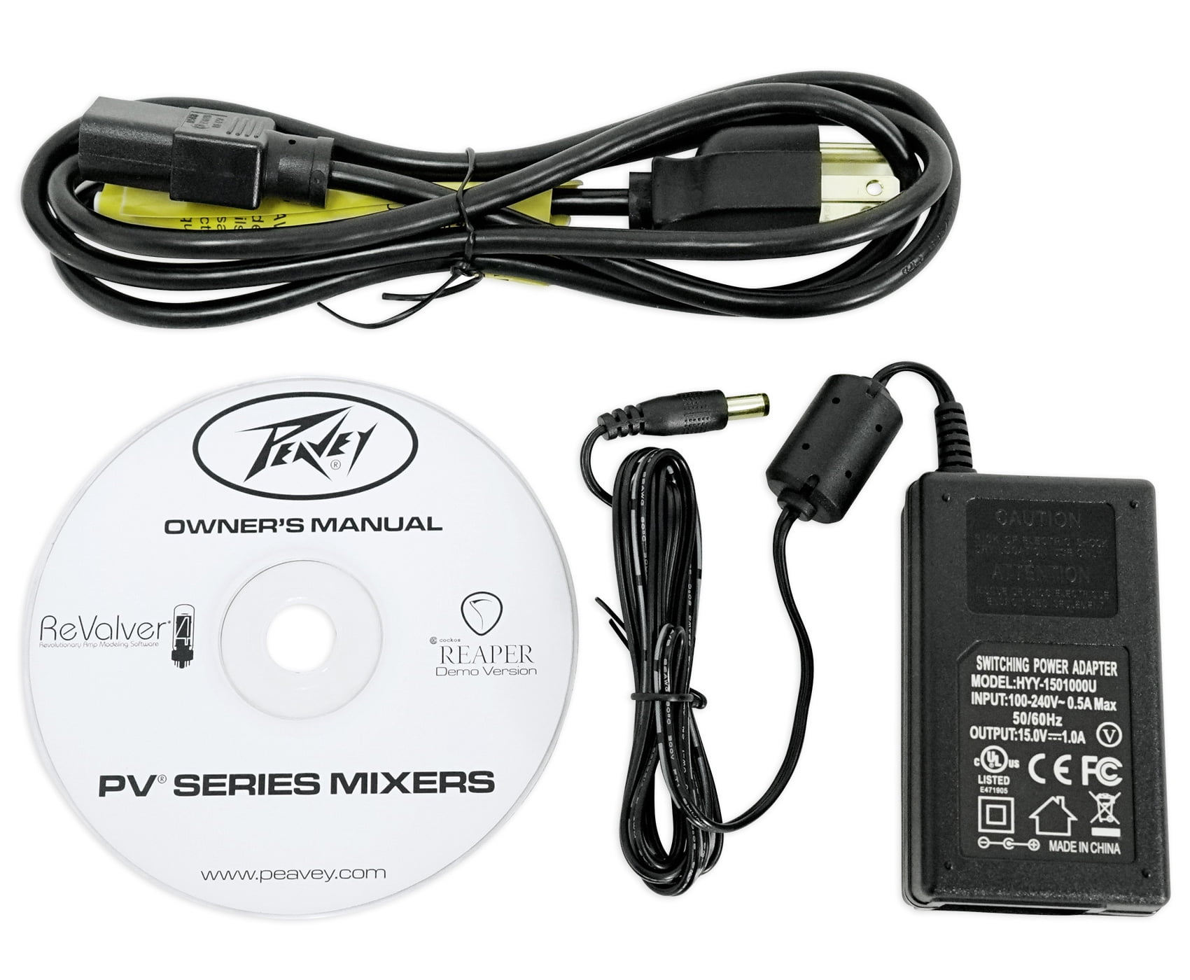 Peavey PV10BT Pro Audio Mixer,4 mic In,Bluetooth/USB,Compressor/Effects Bundle with Peavey PV 20' XLR Female to Male Low Z Mic Cable