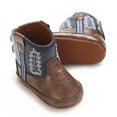 thumbnail image 6 of GYRATEDREAM Baby Boys Girls Western Cowboy Tassel Boots Infant Zipper Moccasins High Top Booties Toddler Soft Sole Bottom Non-Slip First Walker Crib Shoes Dark Blue for 0-18 Months, 6 of 8