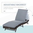 thumbnail image 3 of Outsunny Chaise Longue de Patio en Osier, Fauteuil Inclinable d'Extérieur en Forme de S avec Dossier Réglable à 5 Niveaux, Coussin Rembourré Doux pour Usage Extérieur, Gris, 3 of 7