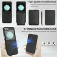thumbnail image 4 of ELEHOLD Magnetic Wallet Case for Samsung Galaxy Z Flip 5, Wireless Charging Compatible, Premium Faux Leather  Deatachable Card Slots Non-Slip Shockproof Wallet Case ,Black, 4 of 12