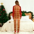 thumbnail image 5 of 2025 Christmas Fashion Pajama Set Checkered Print Long Sleeve Crew Neck Top & Double Pocket Pants Cozy Soft Loungewear Warm Sleepwear Casual Homewear Fall Winter Comfortable Outfit, 5 of 5