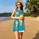 thumbnail image 3 of Fotbe World Map With Landmarks Vestido de Verano sin Mangas para Mujer – Vestido Midi Línea A, Estilo Camiseta Floral, Vestido Playero Casual y Fluido, 3 of 7