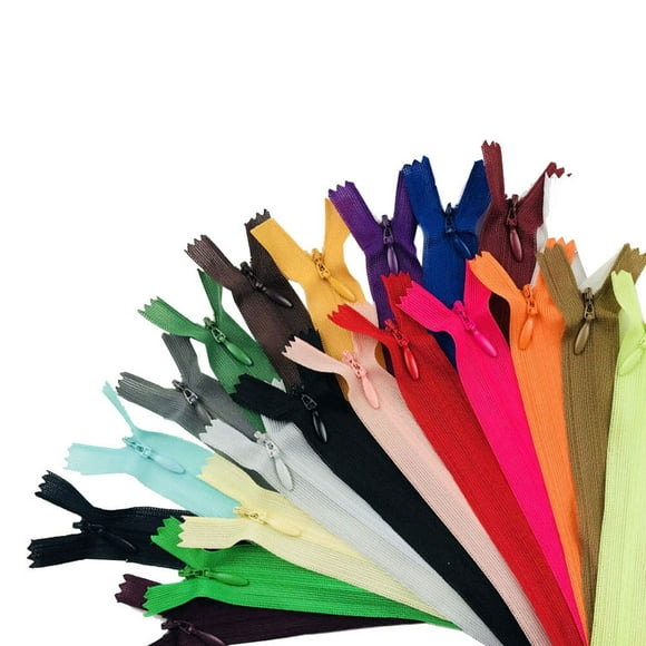 23pcs 25cm Nylon Cremalleras invisibles Cremalleras multicolores Cremallera cerrada para coser (color mezclado)