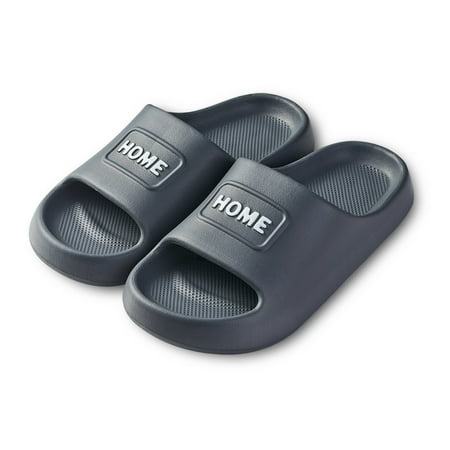 

Thick Sole Soft Slippers EVA Flip Flop with Drainage Holes Anti-Slip Athletic Sandal for Indoor Outdoor Bathroom Gray 40/41