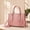 pink, variant on Women's PU Leather Top-Handle Shoulder Handbag, Pink