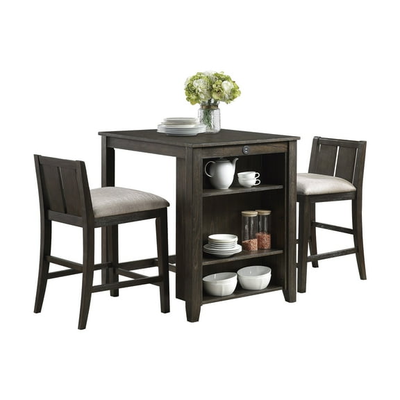 OakvillePark Malbons 3-Piece Pack Counter Height Dining Set, Dark Cherry