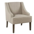 thumbnail image 1 of HomePop Fauteuil d'Appoint à Accoudoirs Incurvés en Velours, Beige, 1 of 2