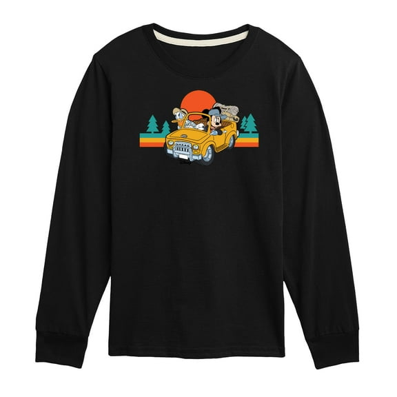 Disney - Mickey & Donald Duck - Let's Hit the Road - Youth Long Sleeve Graphic T-Shirt