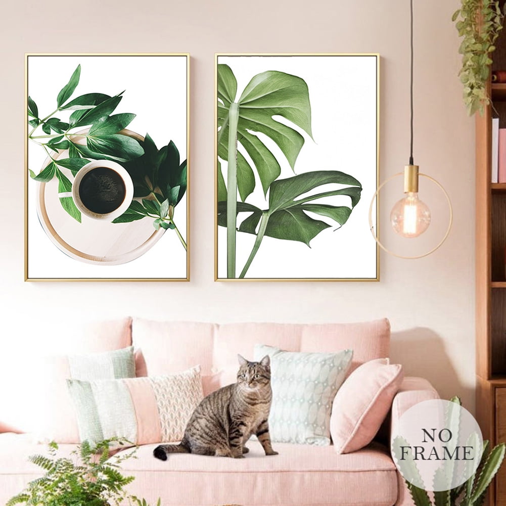 Green Plants Vase Art Prints Leaves Poster Wall Picture Home Decor